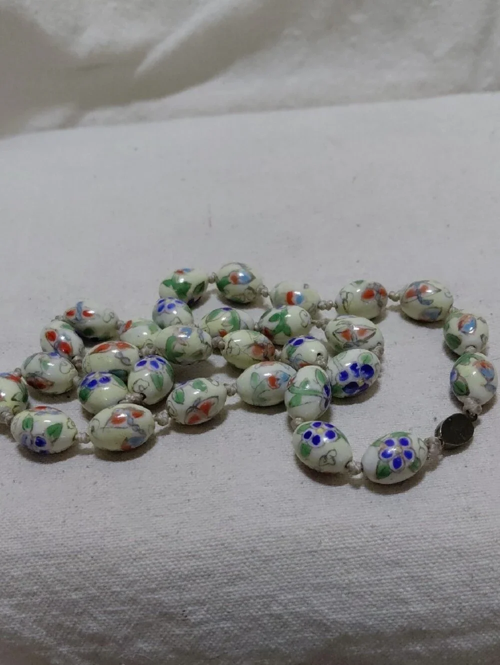 Vintage Hand-Painted Chinese Cloisonne Republican Era Necklace